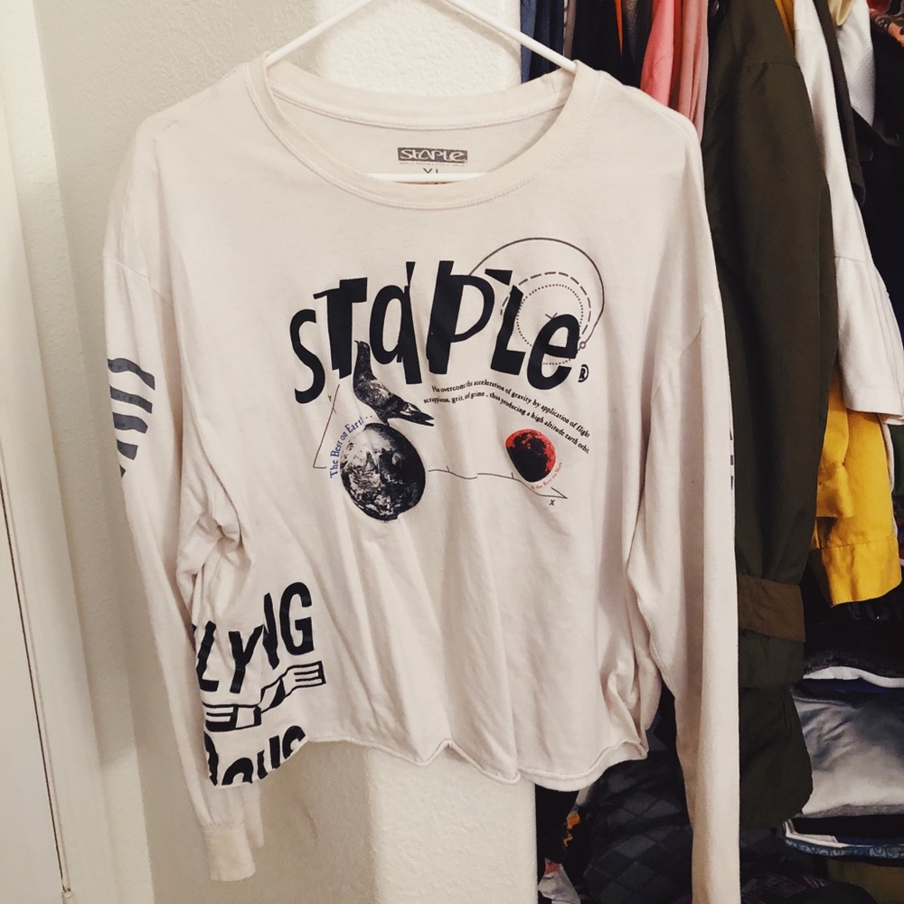 White long sleeve crop top